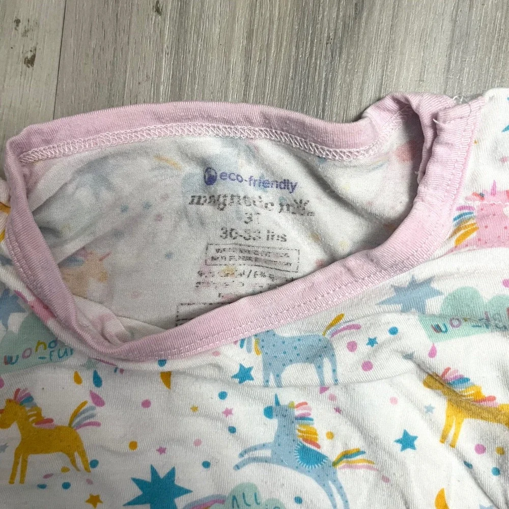 Magnetic Me Pj Set Girls 3T White Unicorn Rainbow‎ Star Modal